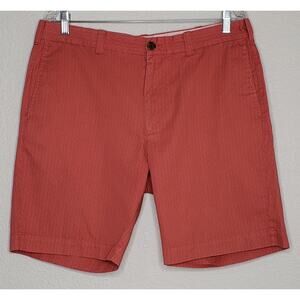 J.Crew Gramercy Chino Shorts Mens Size 35 Red Print Lightweight Cotton 9" Inseam